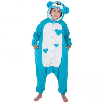 Disfraz Infantil Funny Blue Teddy T-1 3-5 Años, disfraz de peluche azul para niños, incluye capucha con orejas, cierre delantero y detalles bordados