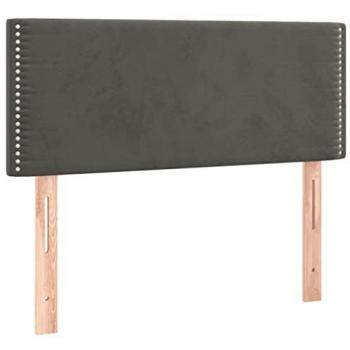 Cabecero con LED de terciopelo gris oscuro 90x5x78/88 cm