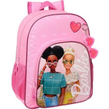 Mochila Junior Adaptable a Carro Barbie Girl 32x38x12cm - Safta