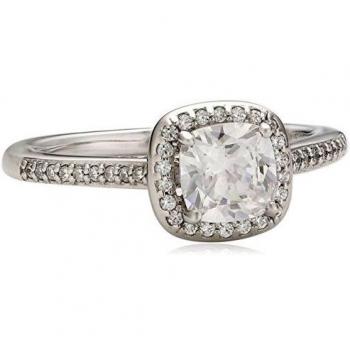 Anillo de plata con circonitas cúbicas en corte cojín para mujer Diamonfire