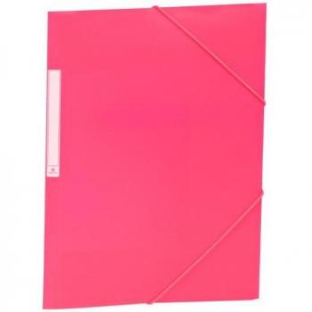 Carpeta Solapas y Gomas PP Folio Fucsia