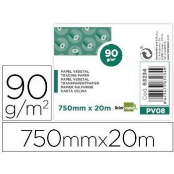 Papel vegetal en Rollo 750mmx20m 90g/m2