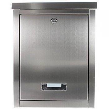 Buzón Brighton de Rottner, Fabricado en acero inoxidable de alta calidad, Carga superior con solapa, Cerradura de cilindro, Kit de fijación incluido