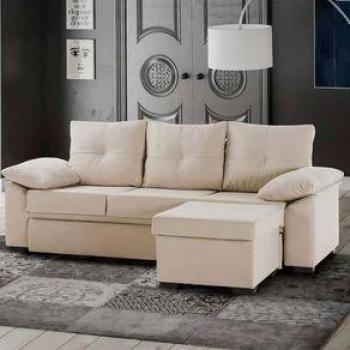 Sofá Cama Panamá 3 Plazas Con Módulo Chaiselongue Reversible Beige
