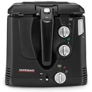 Gastroback 42580 Freidora rotativa, 2000 W, 2.5 litros, 0 Decibeles, Negro