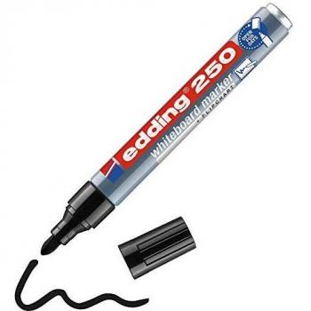 Marcador para Pizarra Blanca EDDING 250, Punta Redonda 1,5-3 mm, Color Negro, Recargable