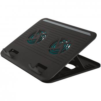 Base Refrigerante Trust Cyclone con Doble Ventilador y 8 Niveles Ajustables para Portátiles hasta 16 Alimentada por USB