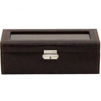 Caja de Reloj Friedrich 23 Bond para 4 Relojes con Ventana de Vidrio - Marrón