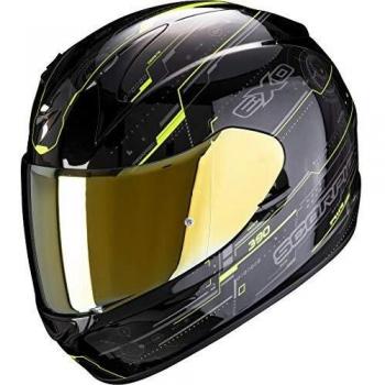 Casco Integral SCORPION Exo-390 Beat Negro / Neón Amarillo