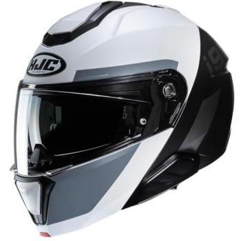 HJC Casco Modular i91 Bina MC5SF Blanco-Negro, tipo de producto: casco modular, características: color blanco y negro, diseño aerodinámico, visera solar integrada, sistema de ventilación avanzado, interior desmontable