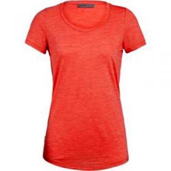 icebreaker Camiseta para mujer WMNS Sphere Ss Scoop Stripe Fire L