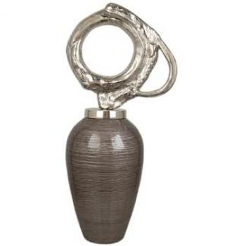 Botella Romimex Plateado Champagne Vidrio Aluminio 35 x 79 x 25 cm Con Tapa