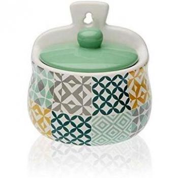 Bigbuy Cooking S3401066 Salero con Tapa Aqua Karlsen Cerámica