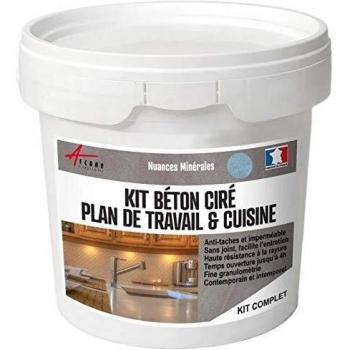 Kit de Hormigón Pulido para Cocina y Revestimiento de Pared - Canard Gris Bleuté - 10 m² (en 2 capas)