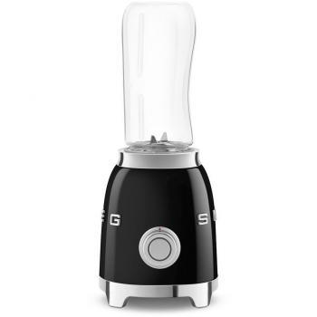 Batidora de Vaso Portátil SMEG PBF01BLEU, 300W, Capacidad 0.6 Litros, Color Negro, Estilo Años 50, con 2 Velocidades