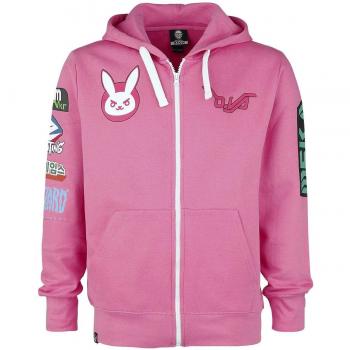 Overwatch Ultimate D.VA Hombre Capucha con Cremallera Rosa XS 100% algodón Kapuze mit Tunnelzug Regular