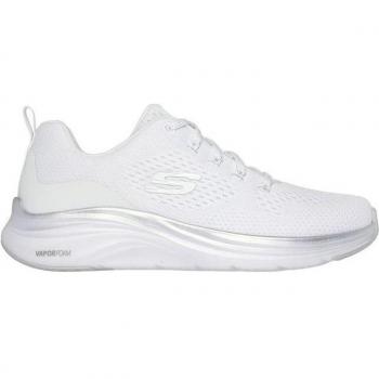 Skechers Women's Vapor Foam Midnight Glimmer Sneakers - White/Silver Trim