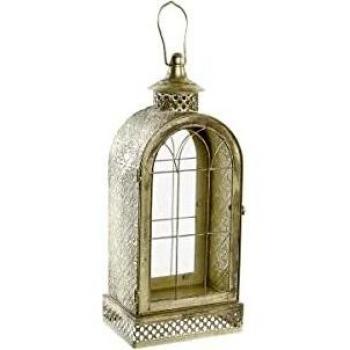 Farol de metal y cristal con diseño elegante y moderno