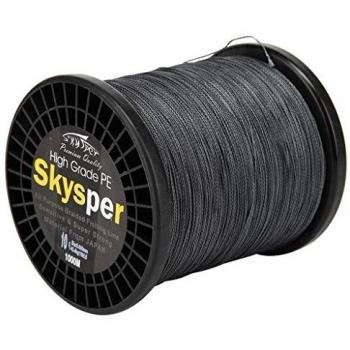 Skysper® 1000m Sedal Trenzado 23lb/ 0.180mm de PE 100% Línea de Pesca Profesional Gris