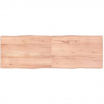 Tablero de mesa madera roble tratado borde natural 180x60x(2-6) cm marrón claro sin tratar