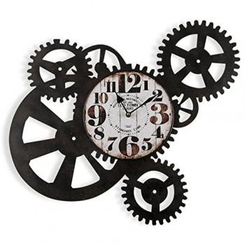 Reloj de Pared Decorativo Versa Metal Vintage Negro (51,7 x 4,3 x 54 cm)