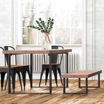 Banco asiento Loft roble Honey/negro 47x120x34 cm