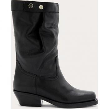 Isabel Marant Ademe Black Leather Cowboy Ankle Boots Size 6 US (36 FR)