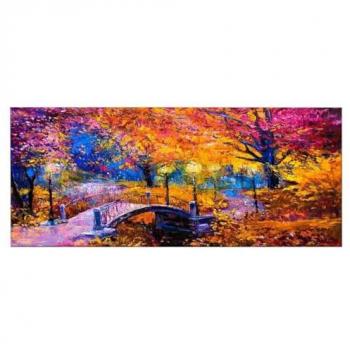 Impresión sobre Lienzo Puente 3 Multicolor, Poliéster y Madera, 100x3x70 cm