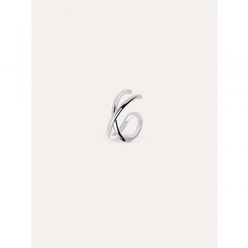 Pendiente Ear Cuff Cross de plata bañado en rodio