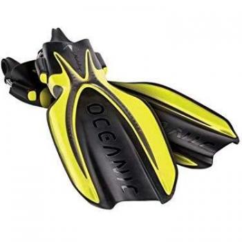 Oceanic Manta Ray - Aletas de buceo con tacón abierto, talla XS, color amarillo y negro