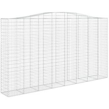 Cestas de gaviones 9 uds forma de arco hierro 400x50x220/240 cm Plateado