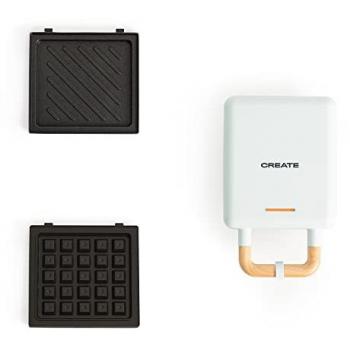Sandwichera Grill y Gofrera Intercambiable 2 en 1 Azul Pastel 600W - Create Stone Studio