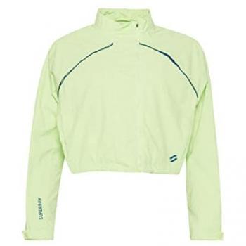 Superdry Chaqueta Run Cropped Weatherproof Amarillo para Mujer, tipo de producto: chaqueta, características: cropped, weatherproof, color amarillo/lime yellow, talla L