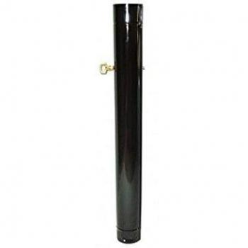Wolfpack 22011020 Tubo Estufa Negro Vitrificado de 120 mm. Con Llave de 25 cm.