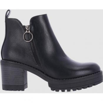 Botines Chika10 Pilar 16 Mujer Negro con Cierre de Cremallera y Punta Redonda