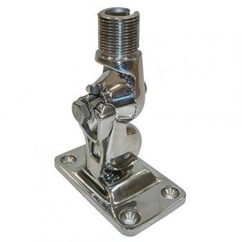 GLOMEX Stainless Steel 4-Way Ratchet Mount with Locking Clip - GLOMEASY Base