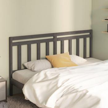 Cabecero para cama de madera maciza de pino gris 186x4x100 cm