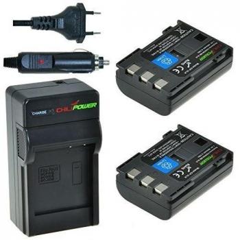 Chili Power NB-2LH, NB-2L, BP-2L5, BP de BP de 2LH Kit: 2 x Batería + Cargador para Canon EOS 350d, 400d, Digital Rebel XT, XTi, PowerShot G7, G9, S30 de S80, DC410, DC420, VIXIA HF R10, HF R100, HF R11