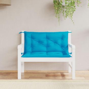 Garden Bench Cushions Set of 2 Light Blue 100x50x7 cm Oxford Fabric