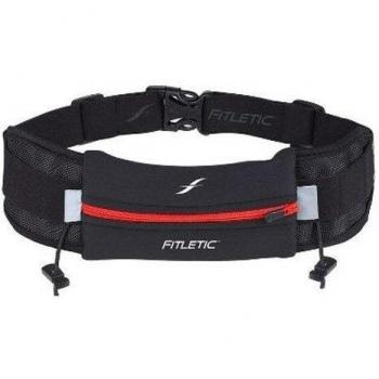 Fitletic Ultimate I - Cinturón running de neopreno, color negro / rojo