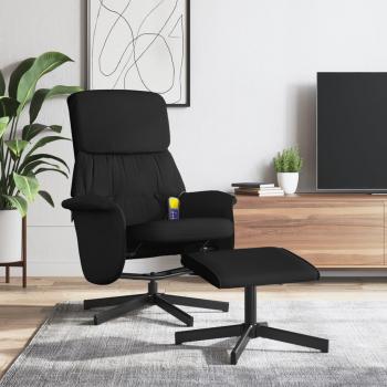 Sillón reclinable de masaje con reposapiés tela en Gris claro, Gris oscuro y Negro - vidaXL