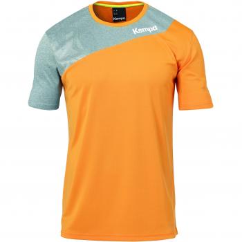 Kempa Core 2.0 Shirt Camiseta De Juego De Balonmano, Hombre, Naranja Fresh/Gris Oscuro, 140