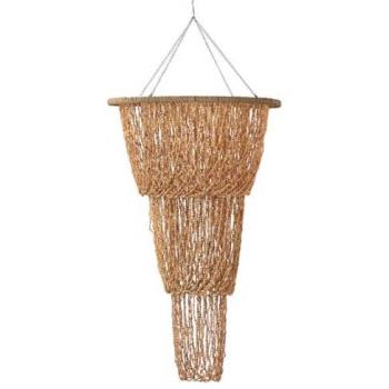 Lámpara de Techo con Conchas Naturales Beige 60x60x130 cm