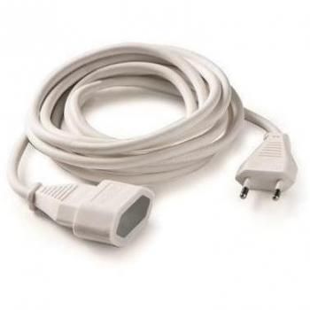 Prolongador eléctrico de 2m, sección 2x1mm² y color blanco