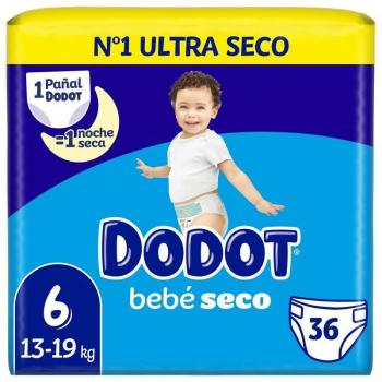 Dodot Bebé Seco Talla 6 - Pañales ultra absorbentes para bebés de 13 a 19 kg (36 unidades)
