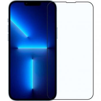 iPhone 13 Pro Max Protector de Pantalla Cristal Templado Premium con Marco Negro, Vidrio Reforzado 9H, Cobertura Completa, Borde Redondo 9D, Resistente a Golpes, Grosor 0