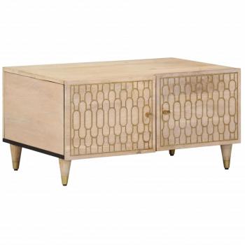 Mesa de centro de madera maciza de mango 80x50x40 cm Marrón