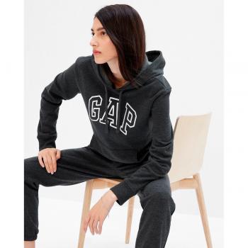 Sudadera con Capucha de Mujer GAP con Logo Bordado en Gris Oscuro, Talla S