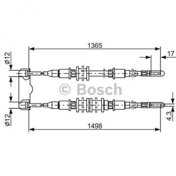 Cable de freno de mano BOSCH 1 987 477 130 para OPEL Calibra A y Vectra A Berline