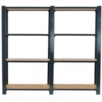 Estantería Industrial Simon Rack OFFICLICK 4/300, Madera OSB y Metal Antracita, Dimensiones 1500x1600x300 mm, 4 Alturas